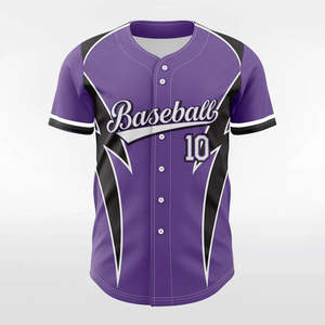 Chemises de baseball avec logo brodé vierge personnalisé Maillot de baseball en polyester à sublimation pour hommes - Product Image 5