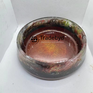 Tazón de resina de estilo bohemio, acento decorativo para el hogar, para interiores terrosos relajados, vajilla natural de Tradebyd - Product Image 1