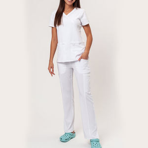 Scrubs d'hôpital professionnels unisexes nouveau style de blouses de laboratoire médical de couleur pure avec logo personnalisé pour les médecins, les hôpitaux de maillot de spa - Product Image 1