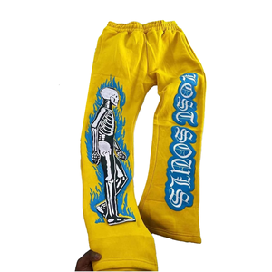 กางเกงขาบานสำหรับผู้ชายกางเกงขาบานผ้าฝ้าย100% ลำลองมีการออกแบบระบายอากาศได้ดีสินค้าอินเทรนด์ - Product Image 5