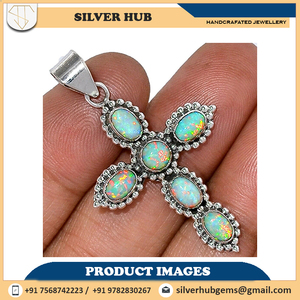 Increíble Colgante de Plata de Ley 925 con Ópalo Multifuego Natural, Joyería Hecha a Mano en Venta al Mejor Precio, ODM OEM - Product Image 2