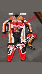 Combinaison de course en cuir respirante personnalisée pour moto, haut de gamme, coupe-vent, imperméable, vêtements de course automobile imprimés - Product Image 3