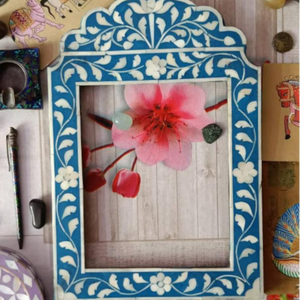 Espejo para colgar en la pared con incrustaciones de hueso de madera Natural 100% de diseño moderno hecho a mano de lujo personalizado para uso directo en la India - Product Image 2