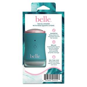 Afeitadora Facial Eléctrica Recargable con Masajeador de Cuarzo Rosa, Cuchillas de Dermaplaning, Afeitadora Rotatoria Lavable para Aplicación Facial RV - Product Image 1