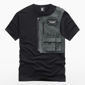OEM Cyberpunk Techwear T-shirt noir Design futuriste, poches fonctionnelles, tissu high-tech - Product Image 1