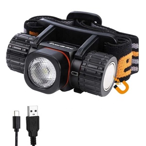 Lampada Frontale LED <span class=keywords><strong>Ricaricabile</strong></span> da 500 Lumen con 5 Modalità di Illuminazione, Base Magnetica e Fascia Regolabile - Product Image 1