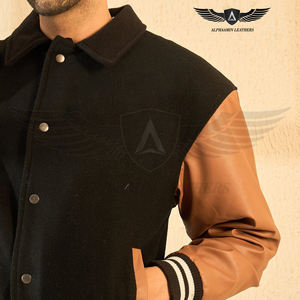 Your Own New Arrival Product With Embroidery Contrast Color <b>Leather</b> <b>Long</b> Sleeve College Baseball Varsity <b>Jackets</b> For Wholesale - Product Image 6