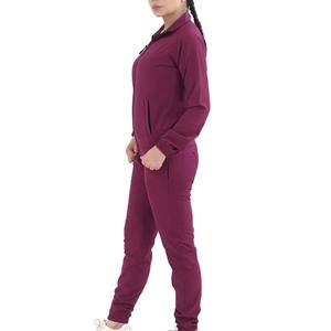 Chándal de entrenamiento de dos piezas para mujer, precio al por mayor, hecho en tela de poliéster de alta calidad, chaqueta con cremallera para mujer, pantalón para correr para mujer - Product Image 3