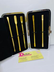 Pousse-cuticules professionnel en acier durable Logo personnalisé mat et brillant plaqué or manucure poussoirs à cuticules à Double extrémité pour ongles - Product Image 5