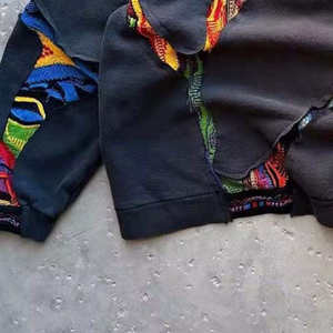 Kafany Garment 100% algodón French Terry Hoodie 420gsm Heavyweight Color Block & Bordado Recortado Estilo Vintage - Product Image 3