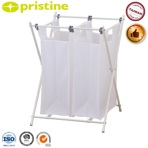 Black Friday Sale EBay Wholesale Taiwan Household Home <b>Storage</b> Plastic Fabric Hamper Sorter 2 <b>Bags</b> <b>Laundry</b> Organizer - Product Image 3