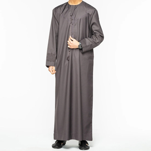 Thobe Musulmán Modesto de Estilo Marroquí, de Manga Larga, de Algodón Transpirable, Talla Grande, Ropa Árabe, Opciones Personalizadas - Product Image 1