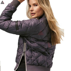 Service OEM, veste bomber d'hiver personnalisée pour homme, en toile, col montant, logo sur le devant, 100% coton, haute qualité, respirante, sportive - Product Image 3