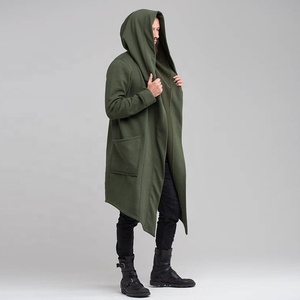 Long Fleece Hooded <b>Cardigan</b> Steampunk Cloak Hoodie Gothic Drape Cape Punk Jacket Winter Printed Oversized <b>Men's</b> Coat - Product Image 5