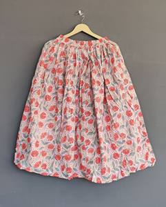 Handmade Women's <b>Long</b> Cotton <b>Skirt</b> with Unique Print Breathable <b>Summer</b> Beachwear with Natural Waistline - Product Image 4