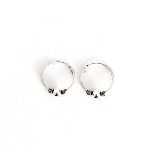 Ethnic <b>Hoop</b> Earrings for Women's 925 Sterling <b>Silver</b> Ball-Shaped Wear Any Occasion, Everyday Wear - Product Image 1