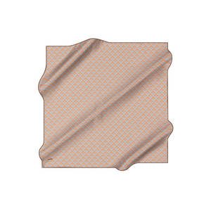 Pañuelo cuadrado de seda color salmón con diseño geométrico - Product Image 1