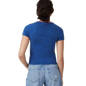 Verano ligero estirable personalizado al por mayor ropa de calle de moda de alta calidad camisetas de manga corta para mujer - Product Image 2