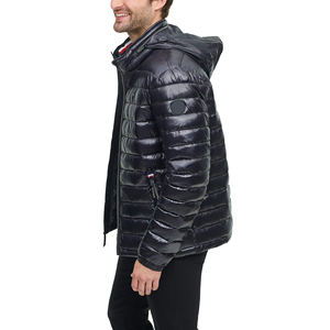 Nouvelle arrivée, veste matelassée de style streetwear, veste d'hiver chaude noire à capuche, respirante, coupe-vent, en tissu canvas - Product Image 5