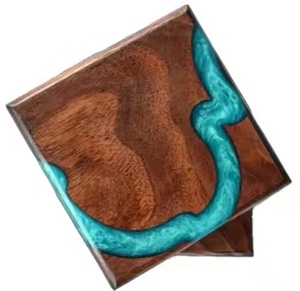 Epoxy Resin Coaster Tabletop <b>Wood</b> <b>Placemats</b> Table Decoration <b>Wood</b> Coaster for Drink from India affordable price - Product Image 1