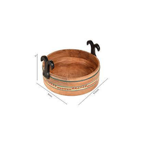 Wood <b>Bowl</b> With Metal Handle Wooden <b>Salad</b> Serving <b>Bowl</b> and <b>Large</b> Size and Round Shape and Hot Sale Product - Product Image 1