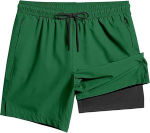 Shorts de bain décontractés pour hommes, écologiques, unis, à séchage rapide, anti-froissement, respirants, avec cordon de serrage et poches, pour le surf et la plage - Product Image 1