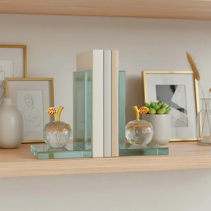 Sujetalibros Modernos de Cristal con Forma de Manzana, Ideales para la Oficina en Casa, Sala de Estar, Exhibición, Mesa de Estudio y Decoración Contemporánea de la India - Product Image 1