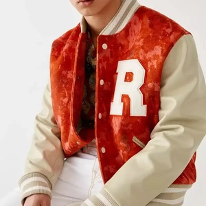 Wholesale Custom Logo Baseball Varsity Jacket for Men Stylish <b>Canvas</b> High Street Design with Stand Collar Sublimation Letterman - Product Image 1