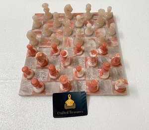 Elegant onyx <b>chess</b> <b>set</b> gift for <b>chess</b> enthusiasts Swirl Resin Handcrafted Black & Yellow Alabaster Pieces crystal onyx <b>chess</b> <b>Set</b> - Product Image 2