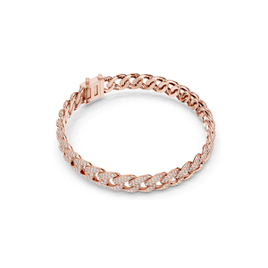 สร้อยข้อมือคิวบันลิงค์เพชรแล็บ 4.99 กะรัต ทรงบริลเลียนท์คัท ทอง 18KT 14KT 10KT เงินสเตอร์ลิง โรสโกลด์ ทองเหลือง ทองขาว - Product Image 5