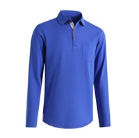 Camiseta Polo de manga larga de algodón puro 100% para hombre regular en blanco de alta calidad personalizada al por mayor, camisa con estampado bordado lo