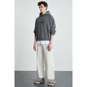 Sweat-shirt en molleton de coton biologique pour homme GRIMELANGE avec détails brodés, doux et confortable - Product Image 5