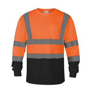 Vêtements de sécurité réfléchissants à haute visibilité, t-shirt à manches longues pour hommes, vêtements de travail de construction, chemises réfléchissantes - Product Image 1