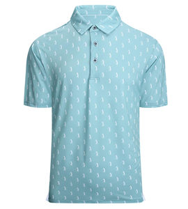 Golf de performance de luxe pour hommes pour polos personnalisé extensible dans les quatre sens 92% polyester et 8% spandex tissu tricoté anti-rides - Product Image 1