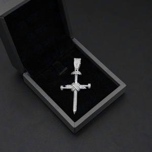 0.70 TCW coupe ronde Hip Hop croix chrétienne jésus personnaliser la conception dernier diamant à la mode 925 pendentif personnalisé en argent Sterling - Product Image 2