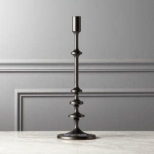 Bougeoir conique en métal dernier modèle pour la maison et la table de mariage Bougie conique décorative noire finie à la main - Product Image 6