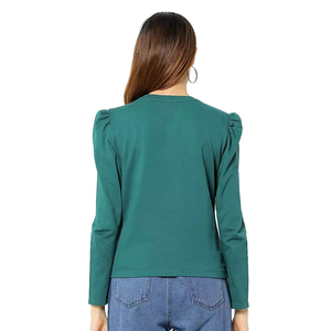 Custom Printed Women's Sweatshirt With Crew Neck Korean <b>Polyester</b> and Cotton Terry Fabric Long for Winter Season - Product Image 4