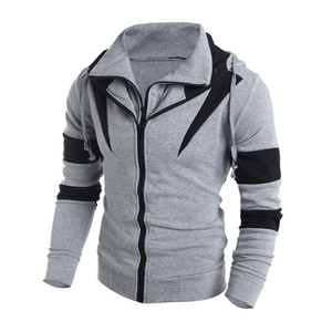 Alta calidad personalizado Hoody chándal contraste color hombre Zip up Cropped Hoodie venta al por mayor personalizado precio bajo - Product Image 1