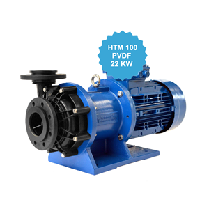 High quality magnetic centrifugal pumps HTM 100 PVDF with motor 22 kw IEC 180 2P made of plastic for acid pumping water pumps - Product Image 1