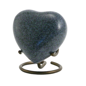 Blue Heart Top-Trending Cremation Urn Recuerdo de cenizas conmemorativas para adultos con caja de terciopelo hecha de metal - Product Image 4
