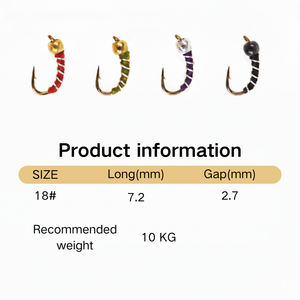 8 leurres artificiels souples en forme de zébrus, tête micro-acier, pour la pêche à la perche et à la truite en rivière (jigging) - 8 pièces par boîte - Product Image 1