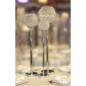 Sparkle decorativo Metal cristal Copa portavelas MESA CENTRO DE MESA Color plata para decoración de fiestas de boda - Product Image 5