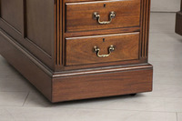 Bureau de direction moderne de luxe en bois d'acajou de haute qualité, extensible, convertible, autoportant, usage commercial