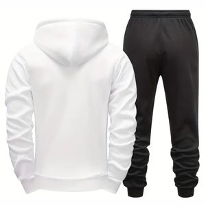 Survêtement de jogging en molleton imprimé pour homme, respirant, décontracté, en élasthanne/coton, ourlet fendu 2 en 1, fermeture à cordon, poches latérales - Product Image 3