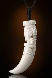 สร้อยคองาช้างเลียนแบบที่น่าตื่นตาตื่นใจจี้ฟันมังกรแพนเดนเค้นคอสุดเจ๋งเครื่องประดับย้อนยุคสร้อยคอสไตล์ชนเผ่า - Product Image 6