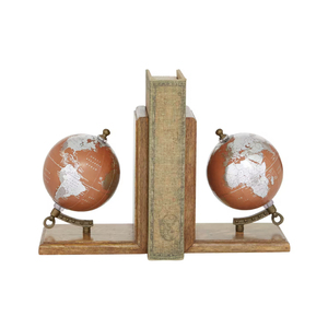 OEM Private Label Wood Bookends Trendy Contemporary Wooden <b>Book</b> End Holder for Home <b>Decor</b> Manufactured in India - Product Image 1