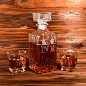 6-Pack Two Old Fashioned Whisky Cups and One Decanter <b>Set</b> - Product Image 2