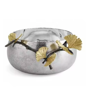 Nouveau modèle Bol de service en métal martelé plaqué argent pour les tables modernes Bols de maintien de branches de designer de forme ronde - Product Image 3