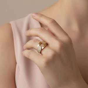 Elegante anillo de oro con diamantes en forma de lágrima para mujer, regalo de aniversario, fiesta de boda, celebraciones románticas - Product Image 5