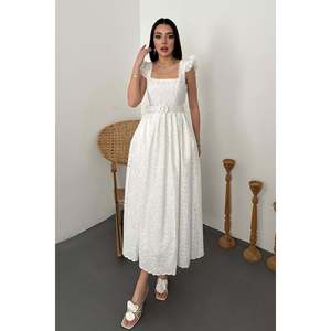 Robe en dentelle brodée Off-White - Ecru - Product Image 1